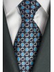 Cravatta Blu Piccoli Disegni Turchese Lamborghini  - 1013 - 100% Pura Seta