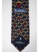 Cravatta Blu Disegno Candele e Toro Lamborghini  - 1017 - 100% Pura Seta