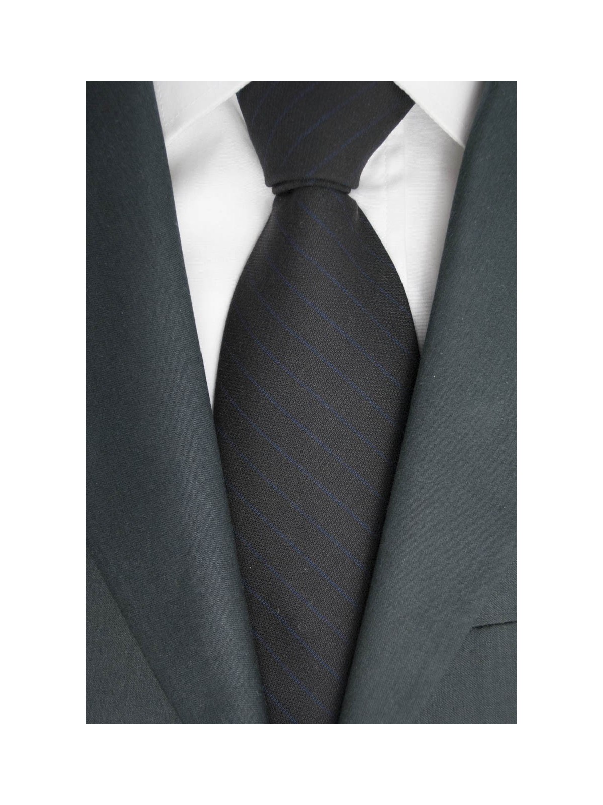 Tie Black Regimental Blue Cacharel - 100% Pure new Wool - Made in Italy