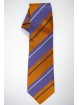 Cravatta Regimental Arancio e Viola - 100% Pura Seta - Made in Italy