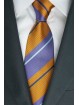 Krawatte Regimental in Orange und Lila - 100% Seide - Made in Italy