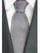 Cravatta Balenciaga Grigio Chiaro Ricamo Rosa - 100% Pura Lana - Made in Italy