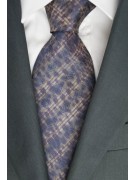 Krawatte 1° Classe Alviero Martini Beige Gemusterten Blau - 100% Reine Seide