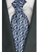 Tie Oliver Valentino Blue Fantasy blue and White - 100% Pure Silk