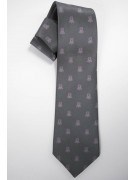 Krawatte Grau Kleine Muster in Rosa - 100% Reine Seide - Made in Italy