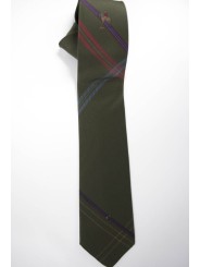 Corbata color Verde Oscuro Jinete con un Perro - 100% Pura Seda - Made in Italy