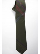 Tie Dark Green Rider with a Dog - 100% Pure Silk - Made in Italy