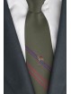Cravatta Verde Scuro Cavallerizzo con Cane - 100% Pura Seta - Made in Italy