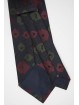 Cravatta Nero Quadri Disegni Giallo e Arancio - 100% Pura Seta