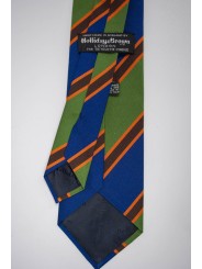 Regimental Tie Green Blue Orange - 100% Pure Silk