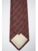 Corbata Color Marrón Ocre Diseños Pequeños De Color Rojo - 100% Pura Seda