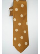 Tie Orange Pumpkin Large Polka Dot Ivory Sanssouci - 100% Pure Silk
