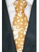Krawatte Orange-Rost-Design-Rose-Ivory - 100% Reine Seide
