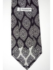 Cravatta Marrone Scuro Disegno Arabesque - 100% Pura Seta
