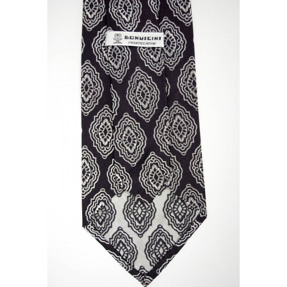 Krawatte Dunkelbraun Design Arabeske - 100% Reine Seide