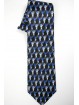 Corbata color Negro con Diseños en Azul y Gris - Daniel Hechter - 100% Pura Seda