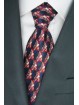 Krawatte Schwarz Muster in Rot und Elfenbein - Daniel Hechter - 100% Reine Seide