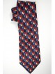 Krawatte Blau Muster in Rot und Elfenbein - Daniel Hechter - 100% Reine Seide