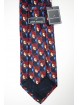 Blue tie with Designs in Red and Ivory - Daniel Hechter - 100% Pure Silk