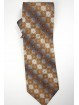 Corbata Color Beige Pequeños Dibujos Geométricos De Color Marrón - Basile - 100% Pura Seda