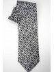 Tie Light Grey Small Geometric Designs Black - Basile - 100% Pure Silk