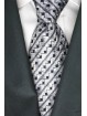 Corbata Color Gris Claro Pequeñas Diseños Geométricos En Negro - Basile - 100% Pura Seda
