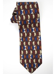 Braune Krawatte Geometrische Muster In Verschiedenen Farben - Basile - 100% Reine Seide