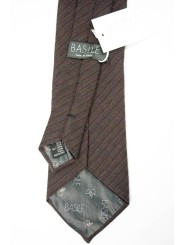 Tie Brown Geometric Designs Regimental - Basile - 100% Pure Silk
