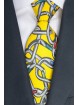 Krawatte Von Les Copains, Gelb Fantasy-Karabiner - 100% Reine Seide