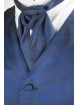 Veste + Ascot en Soie Pure-Taille 54 - Bleu Foncé dessins Paisley bleuet