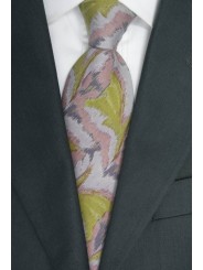 Krawatte Camouflage Grün Rosa Grau - - 100% Reine Seide - Made in Italy