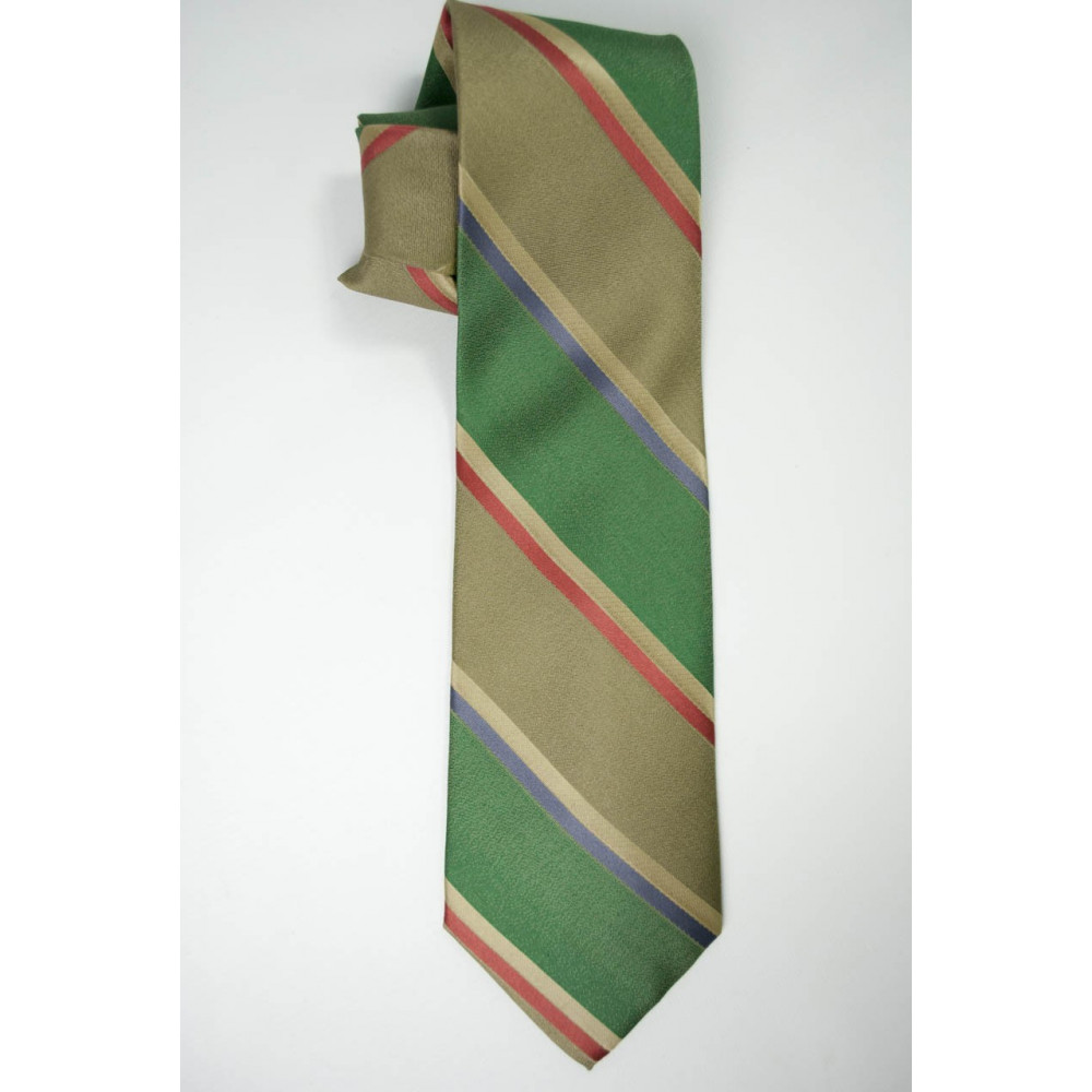 Krawatte Regimental Grün - 100% Reine Seide - Made in Italy
