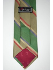 Cravatta Regimental Verde - 100% Pura Seta - Made in Italy