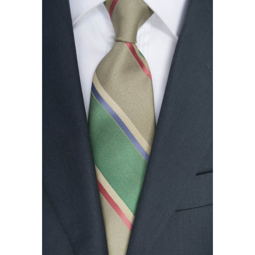 Regimental tie Green - 100% Pure Silk - Made in Italy