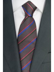 Krawatte Marrine Regimental Rot-Grün-Blau - 100% Reine Seide - Made in Italy