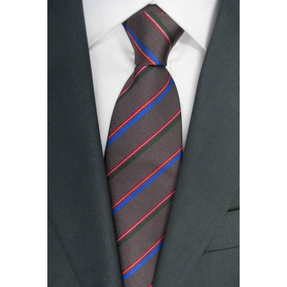 Tie Marrine Regimental Red Green Blue - 100% Pure Silk - Made in Italy