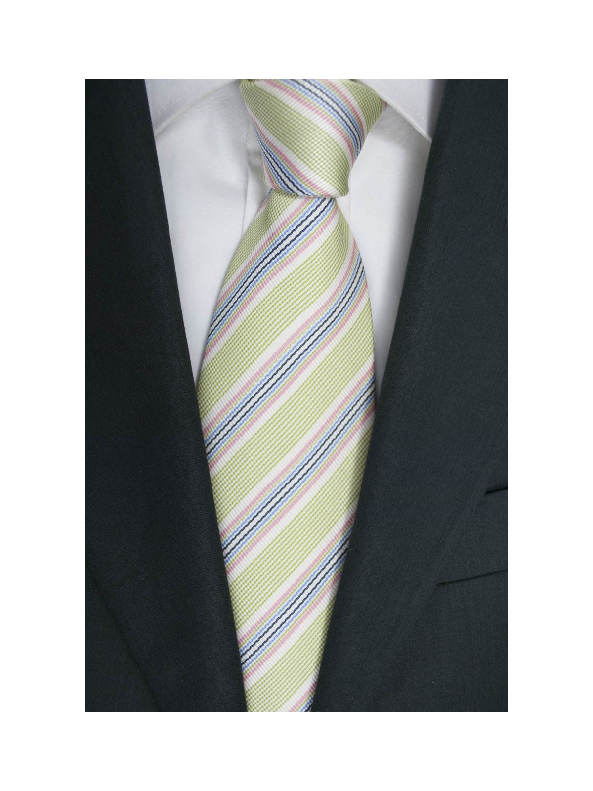 Corbata verde del Regimiento Multicolor -100% Pura Seda - Made in Italy