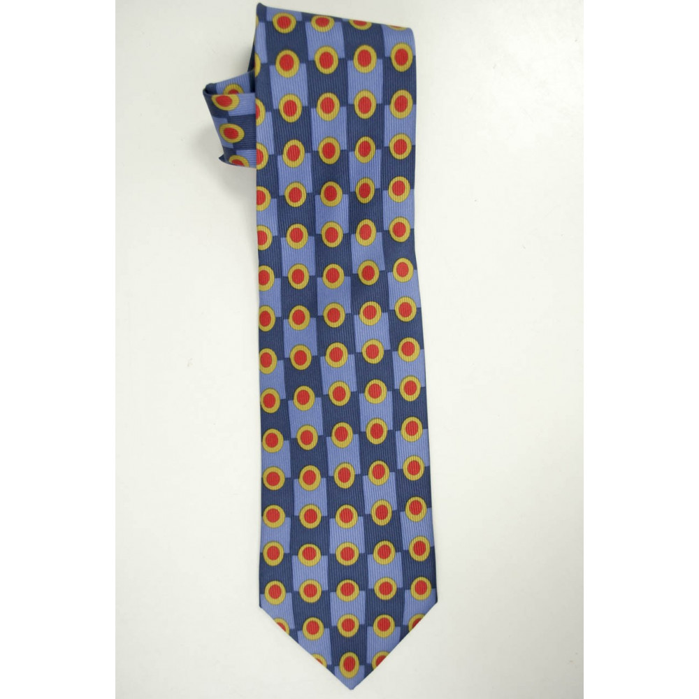 Blue tie Blue polka Dots - Red Les Copains 100% Pure Silk - Made in Italy