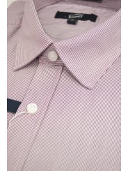 Rood Gestreept Heren Overhemd Spread Collar - M 40-41 - slim fit