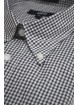 Chemise boutonnée blanche à carreaux noirs pour homme - M 40-41 - coupe classique