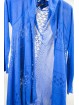 Staubtuchmantel Frau groß lang M Kobaltblau - Baumwolle und Seide - Frühling Sommer
