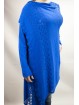 Duster Sweater Women's Large Long M Cobalt Blue - Cotton and Silk - Spring-Summer