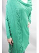 Duster Sweater Woman Wide Long Smaragdgrün - Baumwolle und Leinen - Frühling Sommer