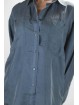Shirt Of Pure Silk Stonewash Dark Blue Tintaunita - M - Long Sleeve