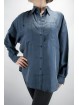 Shirt Of Pure Silk Stonewash Dark Blue Tintaunita - L - Long Sleeve