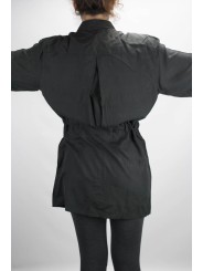 Saharan Shirt Long Women Black M 100% Pure Silk