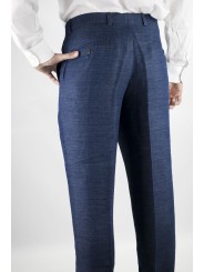 Pantaloni Uomo Classico taglia 50 Blu Inchiostro FilaFil - Tasche Laterali - Frescolana 4Stagioni