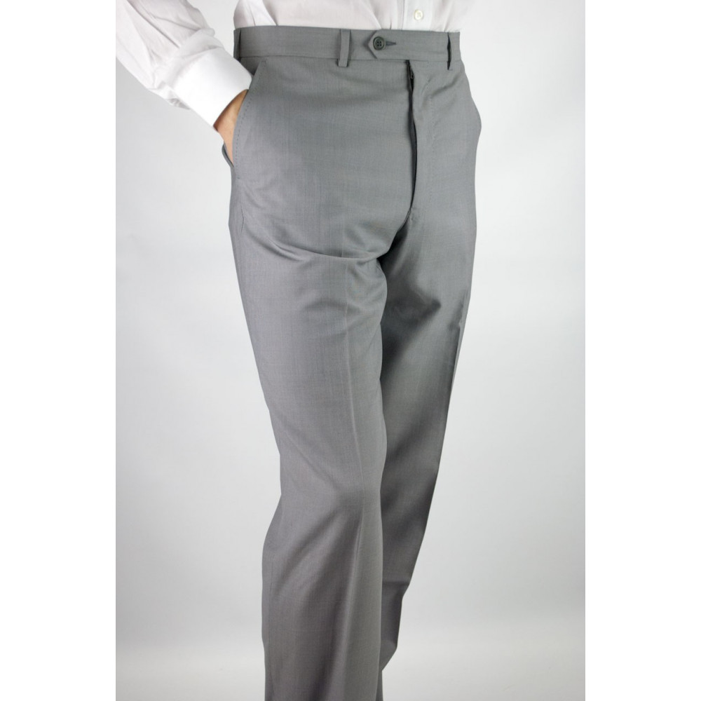 Pantaloni Uomo Classico taglia 46-Grigio chiaro- Fresco Lana -Primavera Estate
