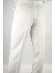 Pantaloni Uomo Casual taglia 48 Avorio Panama Cotone - PE