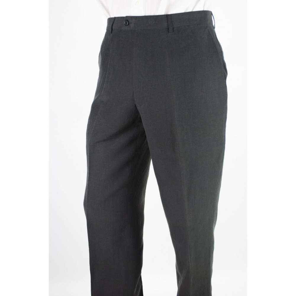 Pantaloni Uomo Classico taglia 50 Nero Lavagna - Tasche Laterali - Cotone StonewashPE